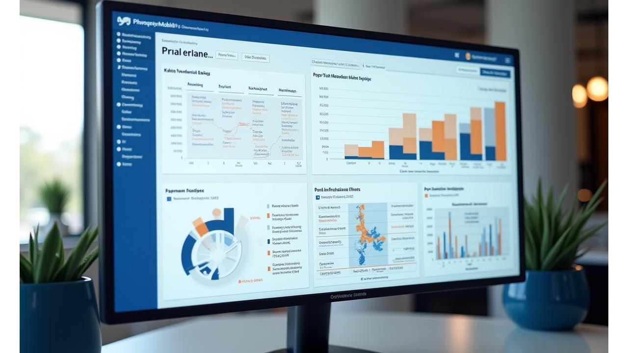Interface de Business Intelligence affichant des rapports interactifs, des KPI de performance et des analyses de segmentation voyageur.