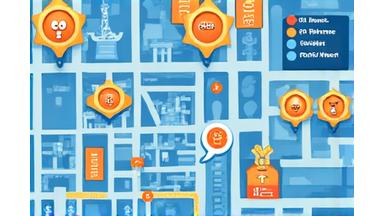 Illustration d'éléments de gamification comme des badges et des scores autour d'une carte stylisée de Paris.