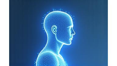 Icône abstraite représentant l'intelligence artificielle et la personnalisation, s'adaptant aux préférences utilisateur.