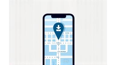 Icône de téléchargement sur une carte mobile, symbolisant le mode hors ligne.