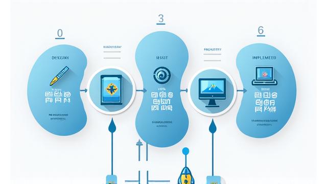 Schéma visuel montrant les étapes du processus de design UX, avec des icônes représentant la recherche, le design, le prototypage et les tests.