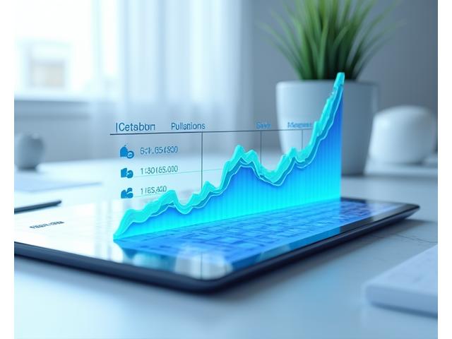 Illustration d'un graphique de ROI avec une roadmap de projet IoT, sur une tablette, montrant des étapes clés et des bénéfices financiers