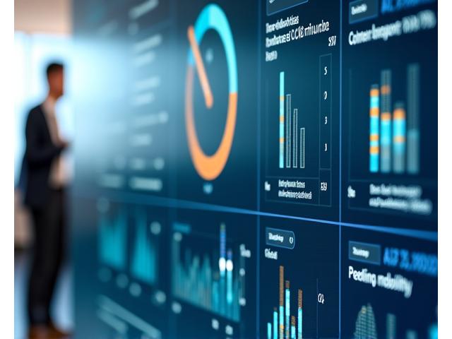 Interface utilisateur numérique affichant des graphiques et des statistiques en temps réel sur les émissions de CO2 d'une flotte de transport, avec des projections de réduction via des solutions de mobilité verte, dans un style UX moderne et transparent.